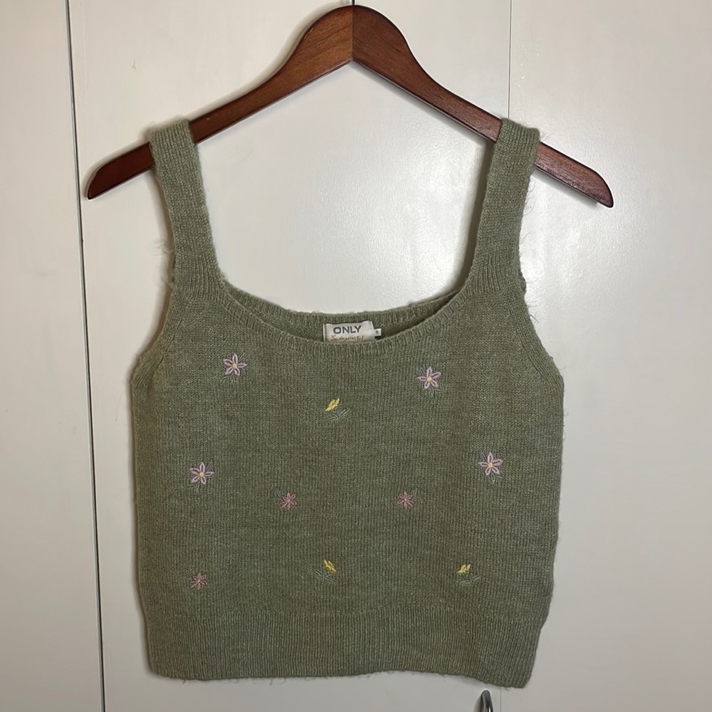 ONLY green knit tank